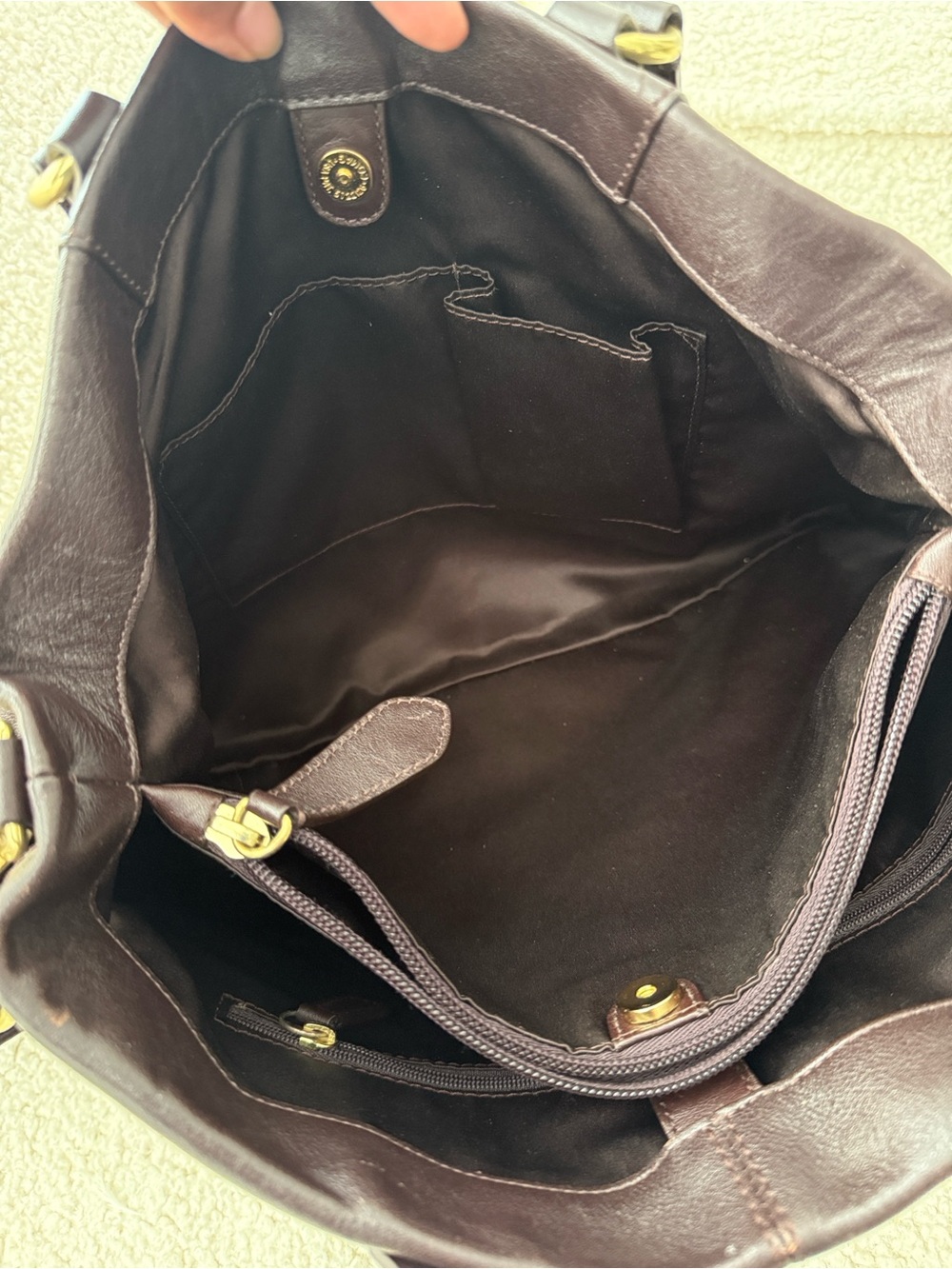 Coach Ashley Chocolate Brown Leather Shoulder Tote with Gold Hardware - Picture 6 of 15